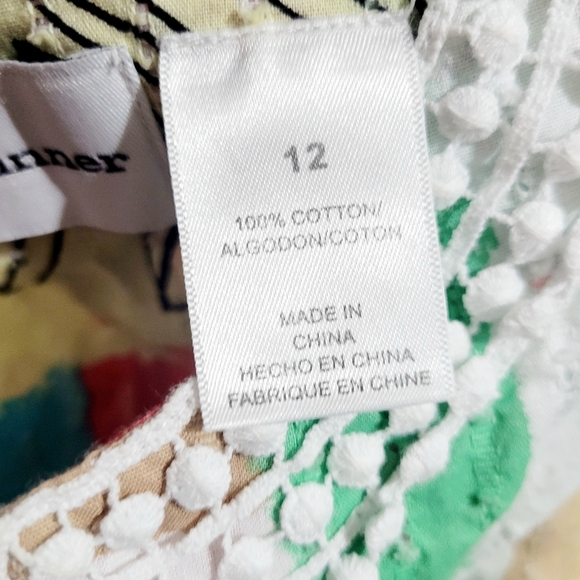 Alfred Dunner Women's Tunic Blouse Size 12 100% Cotton Vibrant Abstract Floral - Picture 10 of 11